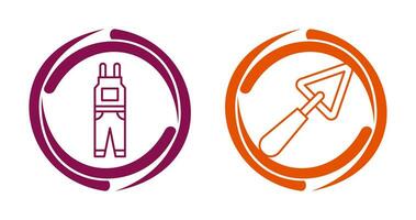 Jumpsuit and Trowel Icon vector