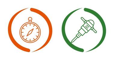 Compass and Drilling Icon vector