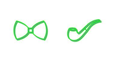 Bow Tie and Smoking pipe Icon vector