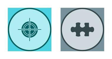 Target and Puzzle Piece Icon vector