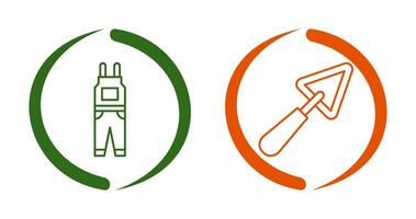 Jumpsuit and Trowel Icon vector