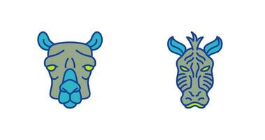 Camel and Zebra Icon vector