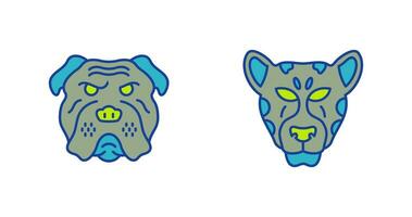 Bulldog and leopard Icon vector