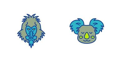 Mandrill and Koala Icon vector