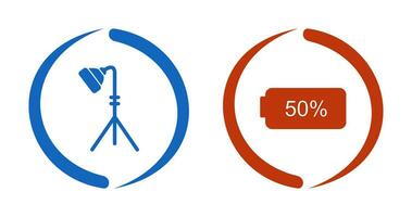 light stand and half battery Icon vector