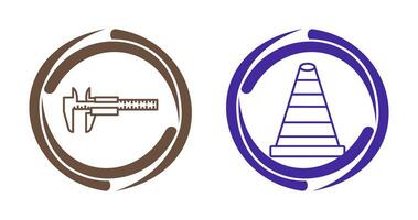 Cone and Calipers Icon vector