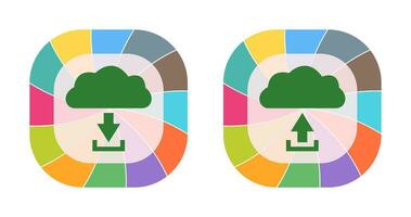 download from cloud upload to cloud  Icon vector