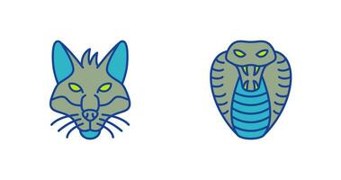 Fox and Snake Icon vector