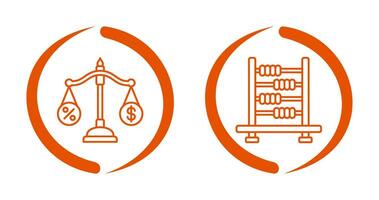 Scale and Abacus Icon vector
