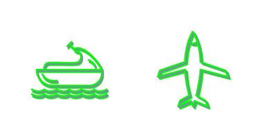 Jet Ski and Plane Icon vector