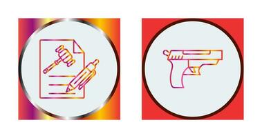 File and Gun Icon vector