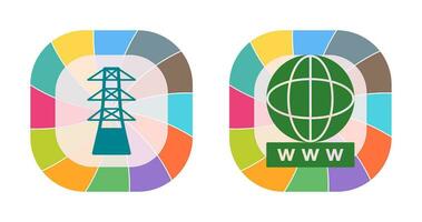 tower and world wide web Icon vector