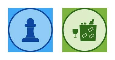 pawn and wine bottle in ice  Icon vector