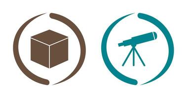 cubic design and telescope Icon vector