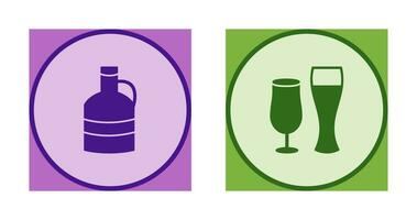 moon shine and beer glasses Icon vector