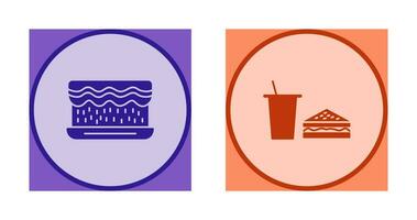 cream cake and lunch bistro Icon vector