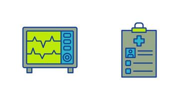 Heart Rate Moniter and Record Icon vector