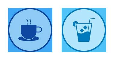 hot coffee and whiskey sour Icon vector