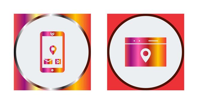 móvil solicitud y ubicación web publicidad icono vector