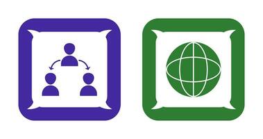 connected user and globe Icon vector