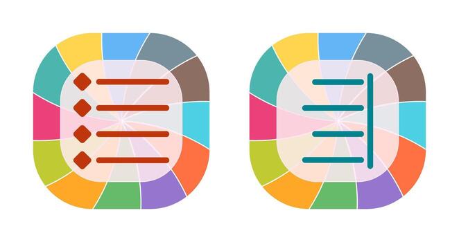 con viñetas lista y Derecha alinear icono vector