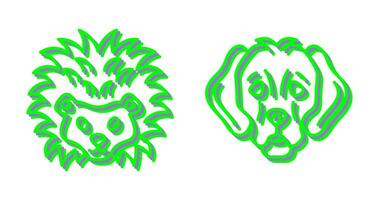 Hedgehog and Dog Icon vector