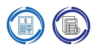 Atm and Invoice Icon vector