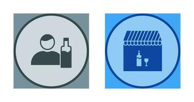 man drink and Cafe bar Icon vector