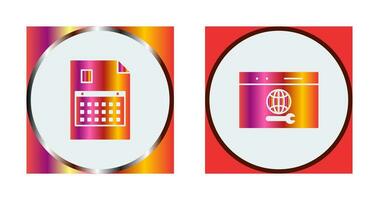 content planning and web support  Icon vector