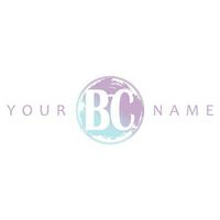 BC Initial Logo Watercolor Vector Design