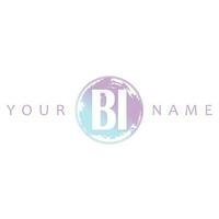 B Initial Logo Watercolor Vector Design