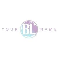 BL Initial Logo Watercolor Vector Design