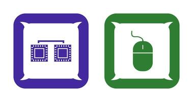 processors connected and mouse Icon vector
