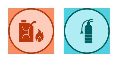 fuel to fire And extinguisher Icon vector