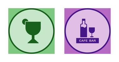 bebidas café y Jerez icono vector