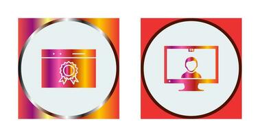 web award and video communication  Icon vector