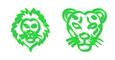 Lion and Cheetah Icon vector