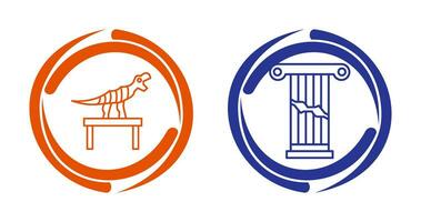 Bones Exhibit and Broken Icon vector