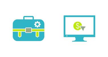 portfolio management and pay per click Icon vector