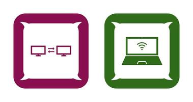 sharing system and connected laptop Icon vector