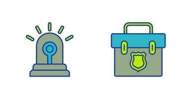 Siren and Suitcase Icon vector