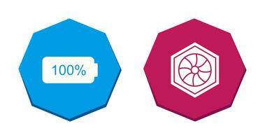 full battery and hexagonal diaphram Icon vector