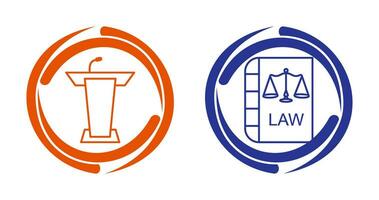 Podium and Law Icon vector