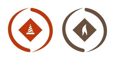 under construction and flammable material  Icon vector