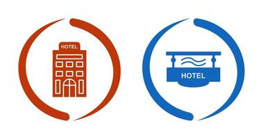 hotel y hotel firmar icono vector