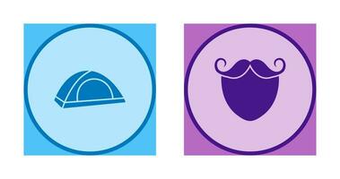 barba y Bigote y acampar icono vector