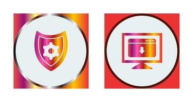 seguridad ajustes y descargar página web icono vector