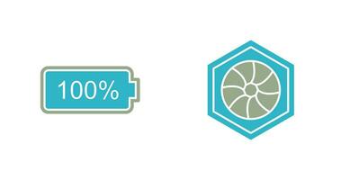 full battery and hexagonal diaphram Icon vector