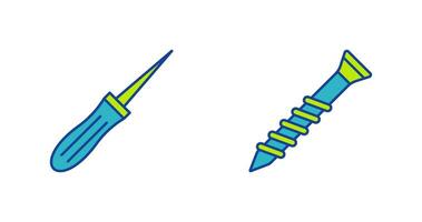 Awl and Screw Icon vector