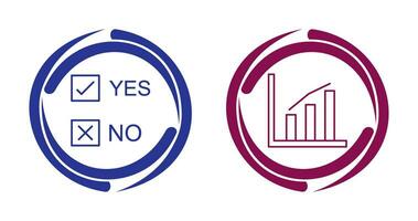 Yes No Option and Statistics Icon vector